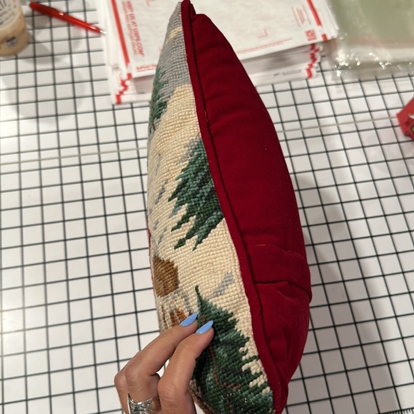 Vintage Santa Clause Needlepoint Decorative Pillow - Picture 5 of 6